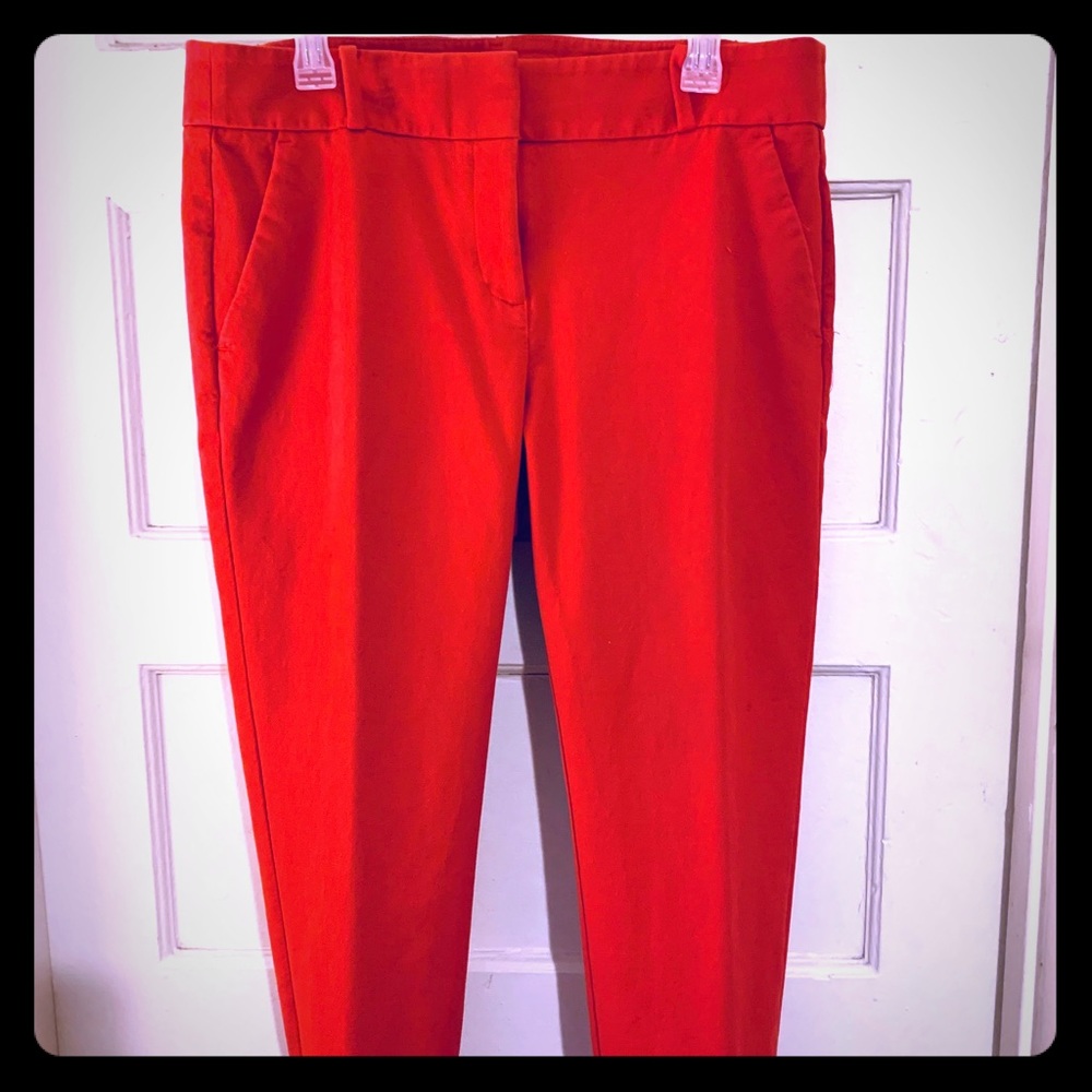 Bright Red Loft Pencil Pants- Skinny Marcia Pants